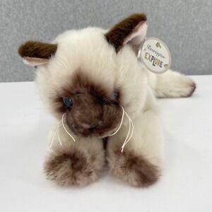 Bearington CLEO Siamese Cat Plush Stuffed Animal Realistic 15" NWT